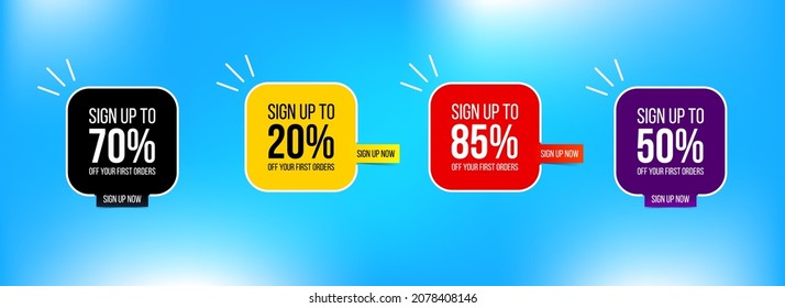 Sign up to 70% off your first order. Set of Modern banners for sale and discount. Big discounts on the first order