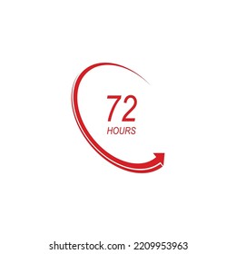 sign of  72 clock arrow hours logo vector icon illustration design