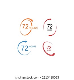 sign of  72 clock arrow hours logo vector icon illustration design