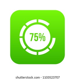 Sign 75 load icon digital green for any design isolated on white vector illustration