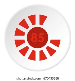 Sign 85 load icon in flat circle isolated vector illustration for web