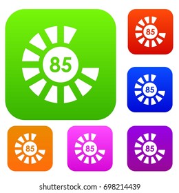 Sign 85 load set icon in different colors isolated vector illustration. Premium collection