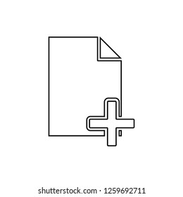 sign add a document icon. Element of web for mobile concept and web apps icon. Thin line icon for website design and development, app development