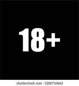 Sign of Adult Only for Eighteen Plus 18+ and Twenty One Plus 21+ Age. Age Rating Icon Symbol. Vector Illustration