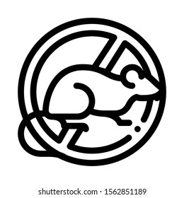 Sign Against Rat Icon Vector. Outline Sign Against Rat Sign. Isolated Contour Symbol Illustration