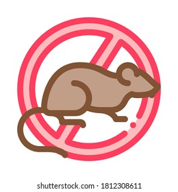 Sign Against Rat Icon Vector. Outline Sign Against Rat Sign. Isolated Contour Symbol Illustration