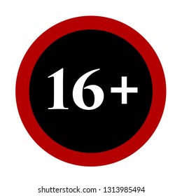 Sign age limit in vector on white background.