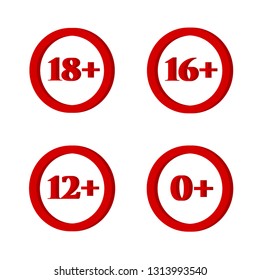 Sign age limit in vector on white background.
