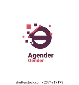 sign for agender, pixel gender image logo icon isolated on white background