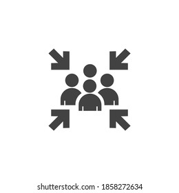 Sign Alert Meeting Point Icon Isolated on White Background Vector Graphic 
