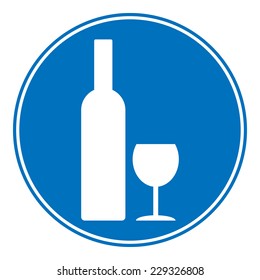 The sign is allowed to drink on white background. Vector illustration.