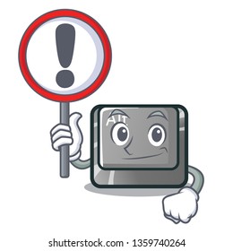 With sign alt button in the cartoon shape