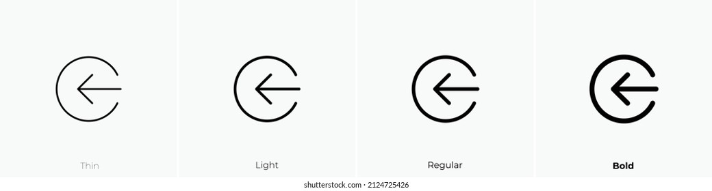 sign in alt icon. Thin, Light Regular And Bold style design isolated on white background