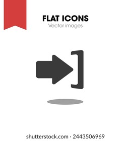 Sign in alt icon vector, style flat