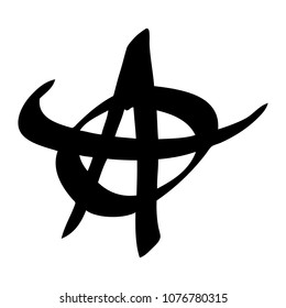 Sign of anarchy on a white background. Vector art.