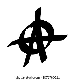 Sign of anarchy on a white background. Vector art.
