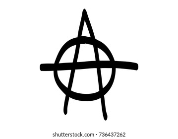 Sign of anarchy on a white background. Vector art.