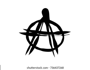 Sign of anarchy on a white background. Vector art.