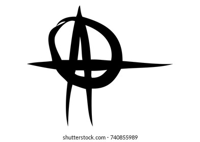 Sign of anarchy on a white background. Vector art.