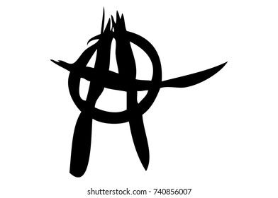 Sign of anarchy on a white background. Vector art.