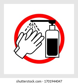 sign antiseptic and gloves vector
