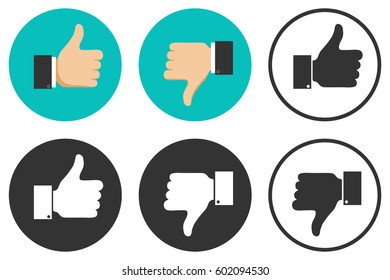 Sign of approval, a sign of disapproval. Flat design, vector illustration, vector.