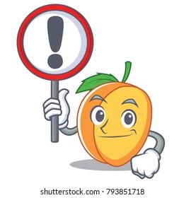 With sign apricot character cartoon style