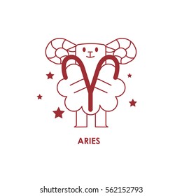 Sign Aries Zodiac Horoscope .vector illustration background