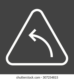 Sign, arrow, curve icon vector image. Can also be used for traffic signs. Suitable for web apps, mobile apps and print media.
