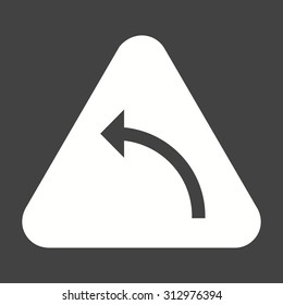 Sign, arrow, curve icon vector image. Can also be used for traffic signs. Suitable for web apps, mobile apps and print media.