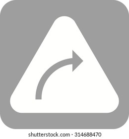 Sign, arrow, curve icon vector image. Can also be used for traffic signs. Suitable for web apps, mobile apps and print media.