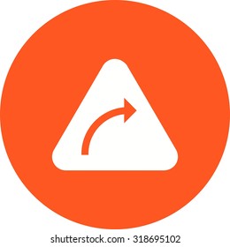 Sign, arrow, curve icon vector image. Can also be used for traffic signs. Suitable for web apps, mobile apps and print media.