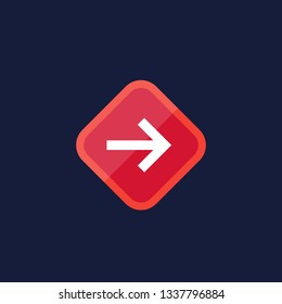 Sign with arrow, flat icon