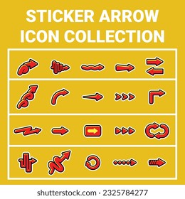 sign arrow sticker icon collection