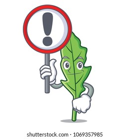 With sign arugula character cartoon style vector illustration