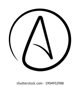 The Sign of atheist. Isolated Vector Illustration