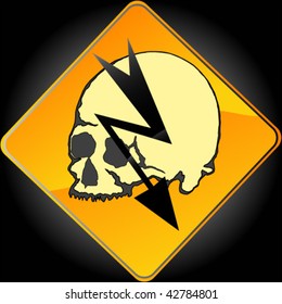 Sign attention Electric power.   vector illustration