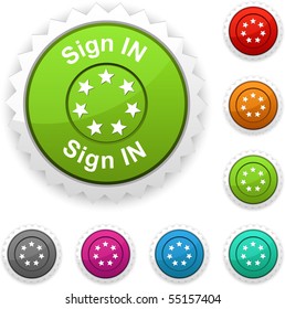 Sign in award button. Vector.