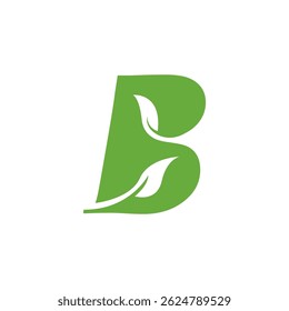 sign of b green nature logo vector icon illustration design 