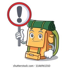 With sign backpack character cartoon style