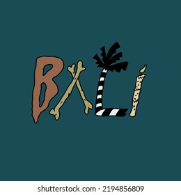Sign of bali on a navy background
