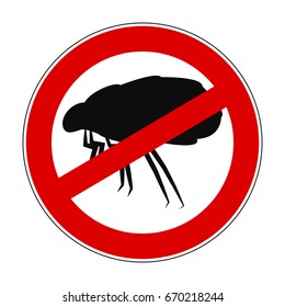 Sign ban anti mite - stock vector