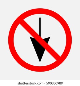 Sign ban of down.