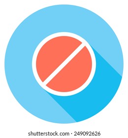  Sign ban flat icon. Modern flat icons with long shadow effect in stylish colors. Icons for Web and Mobile Application. EPS 10. 