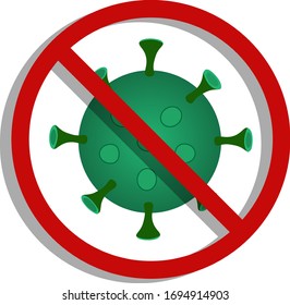 A sign of a ban on the spread of the virus, Including viruses are prohibited from entering anything