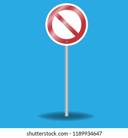 Sign ban, prohibition. No Sign. No symbol. Not Allowed isolated on white background. Vector illustration