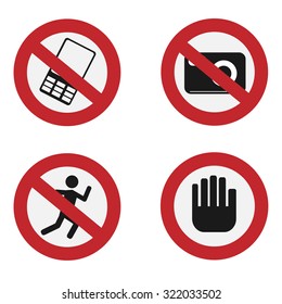 Sign ban, prohibition, No Sign, No symbol, Not Allowed. Vector illustration