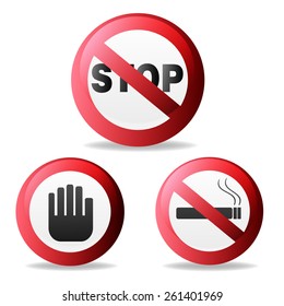 Sign ban, prohibition,No Sign, No symbol, Not Allowed isolated on white background.Vector illustration 