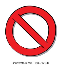 The sign of the ban stop, ban with shadow. Business growth graph, profit growth, profit. Red symbol, symbol. Vector illustration transparency, white isolated.