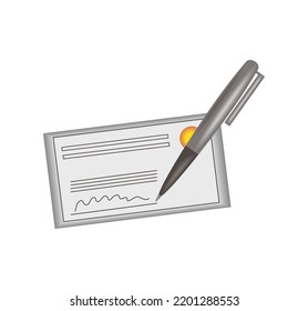 Sign Bank Check Icon Isolated